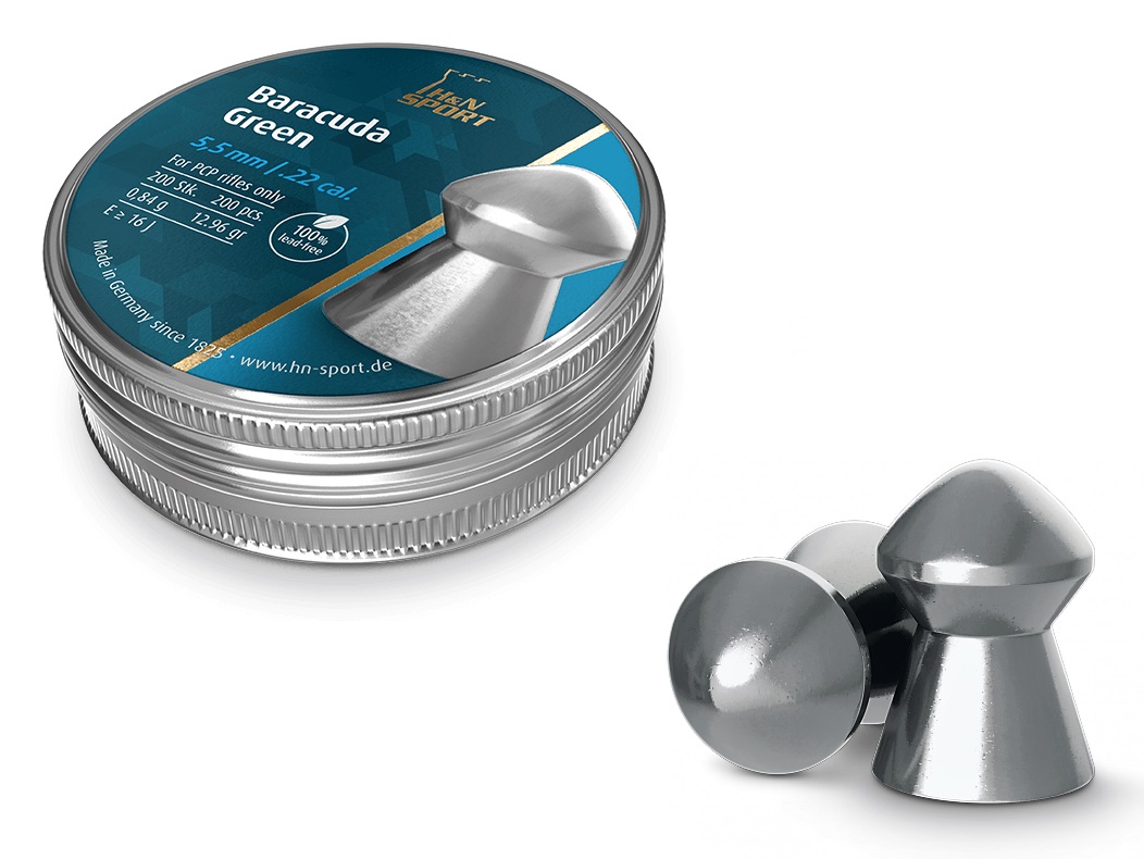 H&N Baracuda Green 5.50mm Luchtdruk Kogeltjes blikje 200